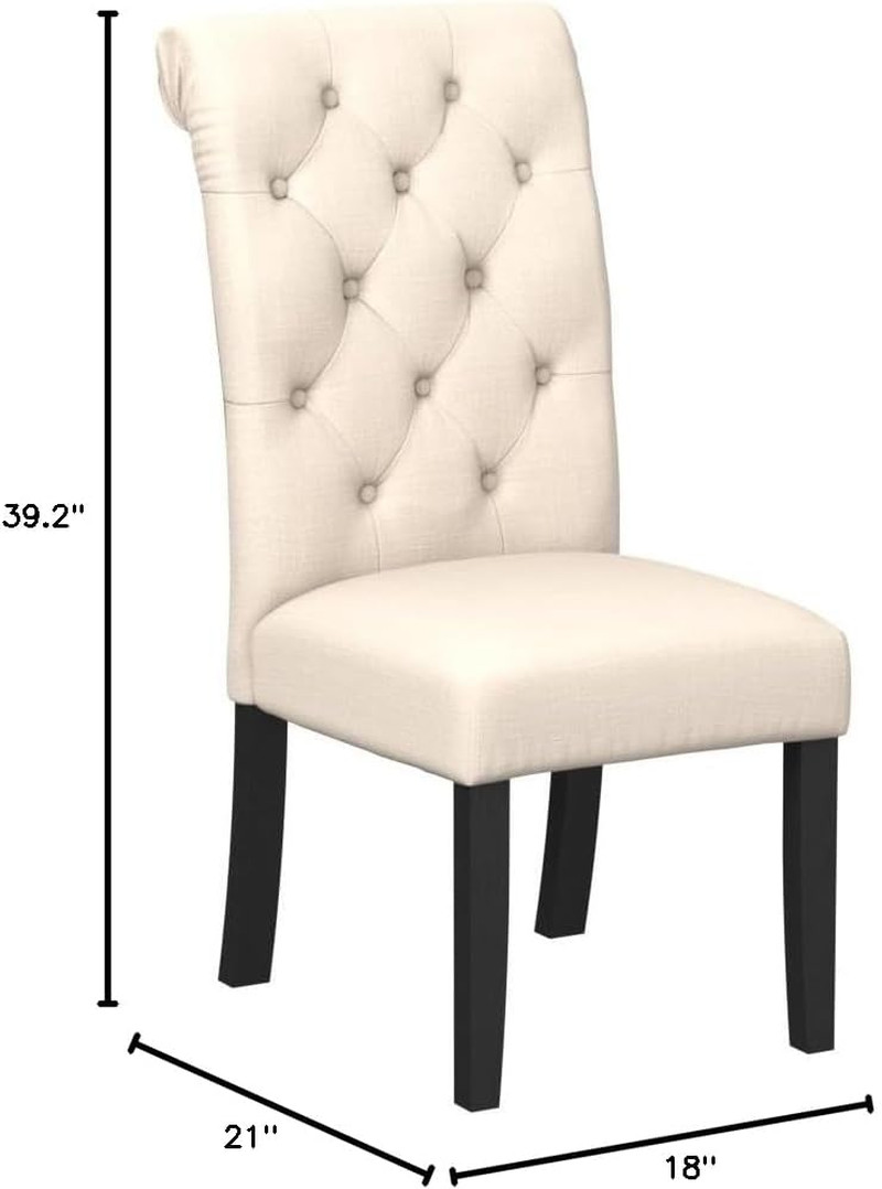 Leviton Solid Wood Tufted Asons Dining Chairs, Set of 2, Tan