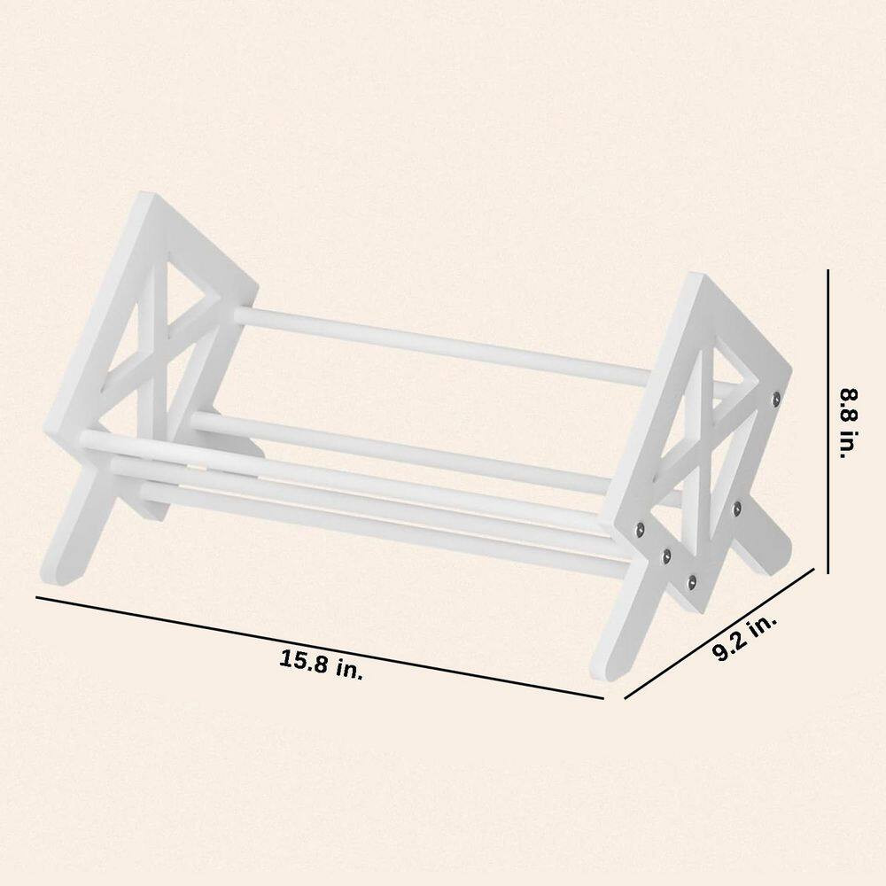 Pure White 15.8 In. X 8.8 In. Wood Modern Desktop Bookshelf Organizer