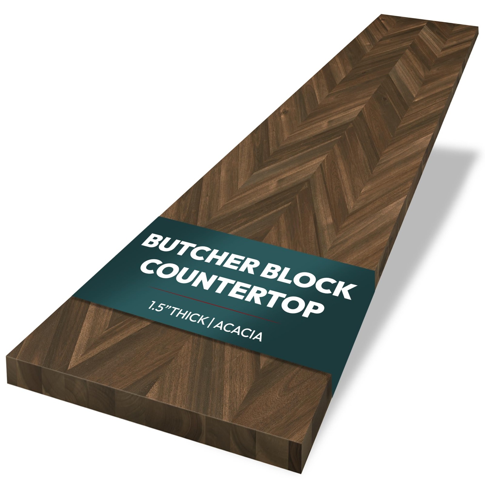 Chevron Butcher Block Countertop 60 x 30 x 1.5 Inches – Dark Walnut Acacia So…