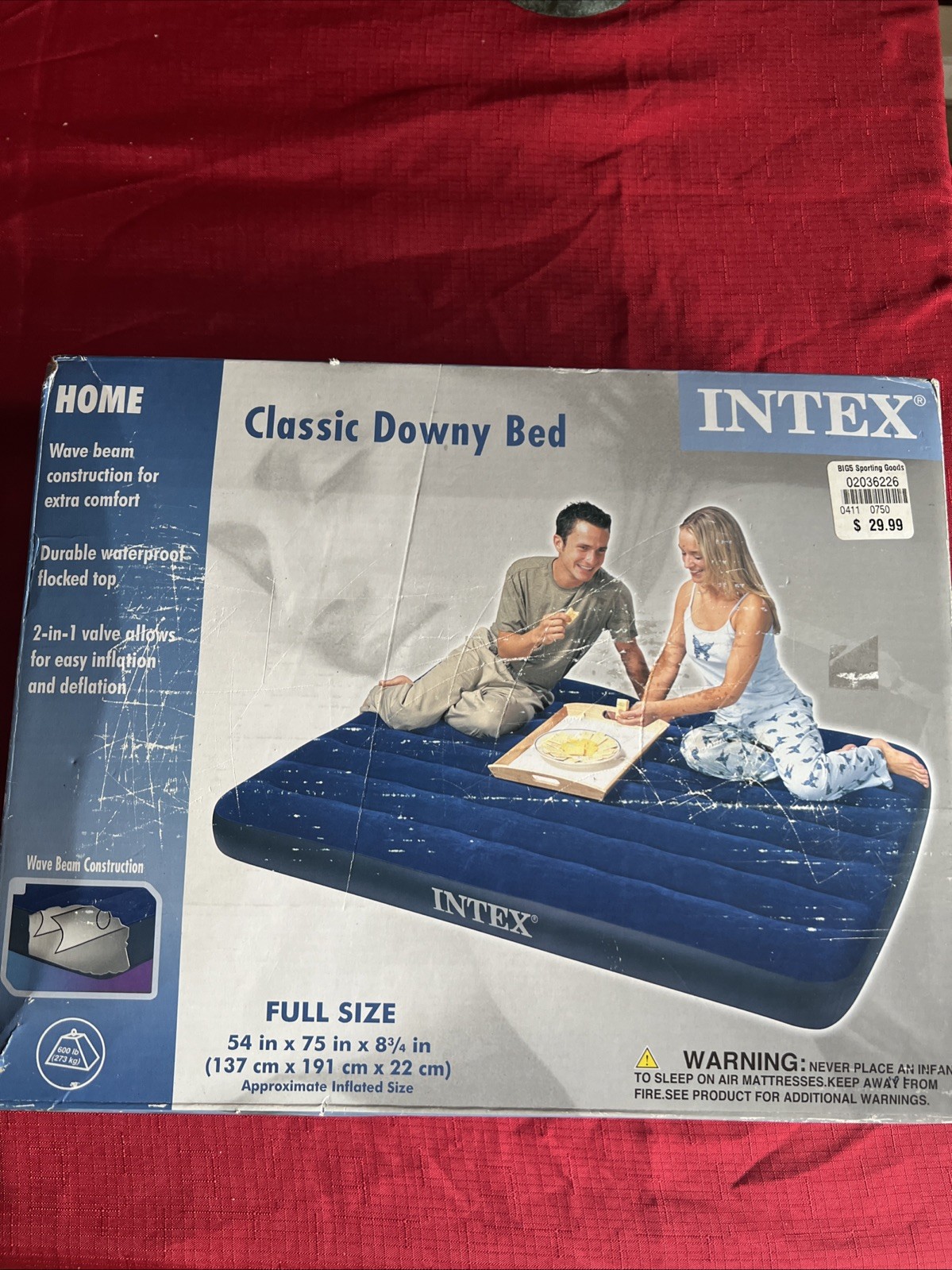 FULL Inflatable Air Mattress Standard INTEX Airbed Fishing Camping