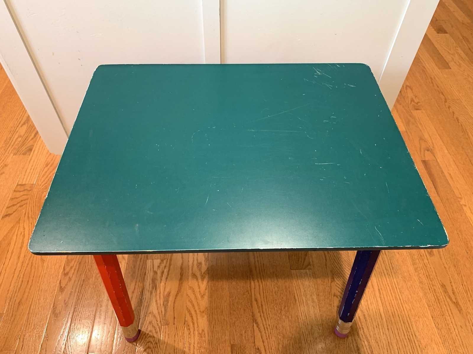 RARE! Vintage 1980s Pierre Sala Pencil Table Desk Multicolor 23.5”x18”x19.5”