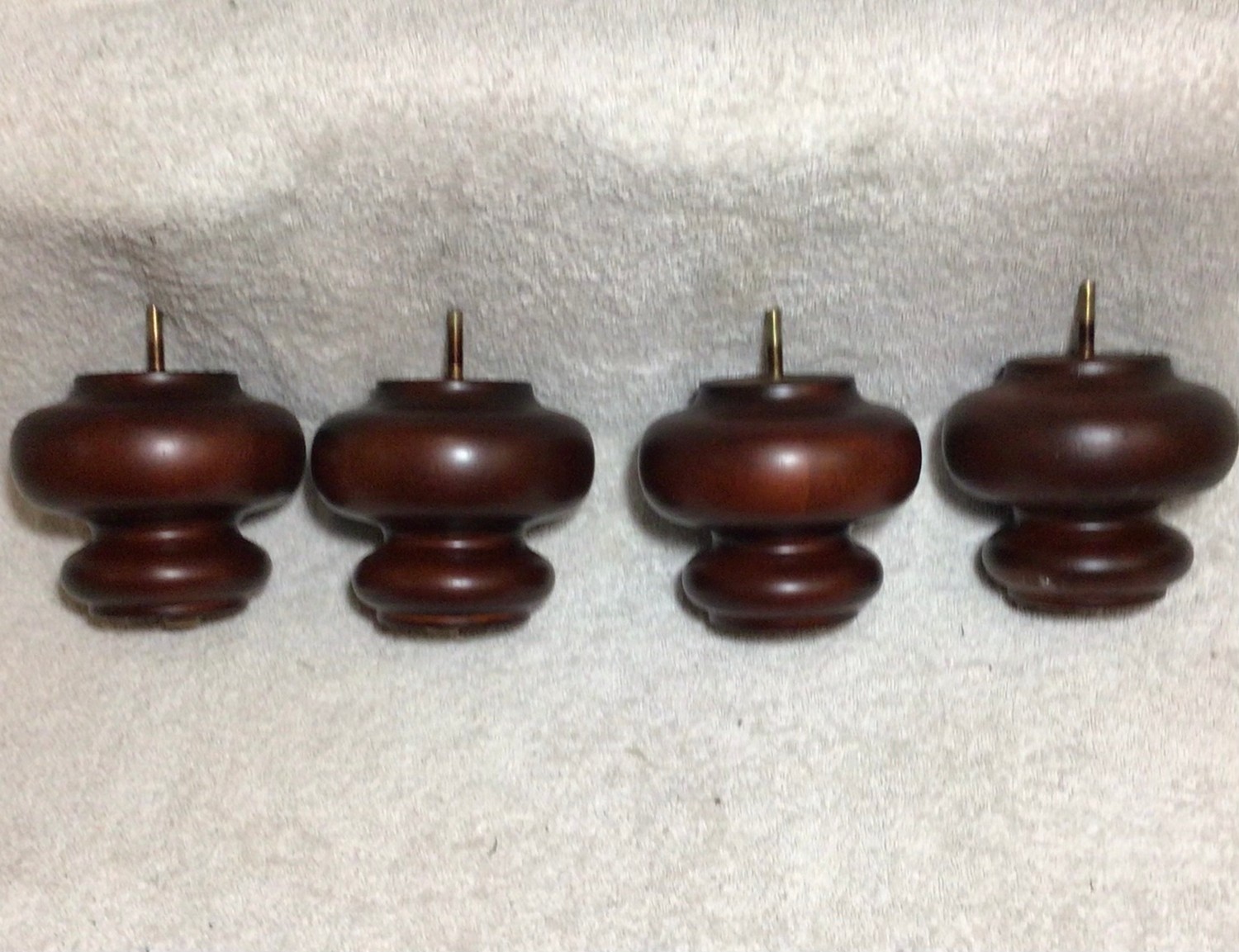 1119 Furniture Feet Chair Ottoman Cabinet Sofa Turned Mahogany 4.25″ tall 4 legs