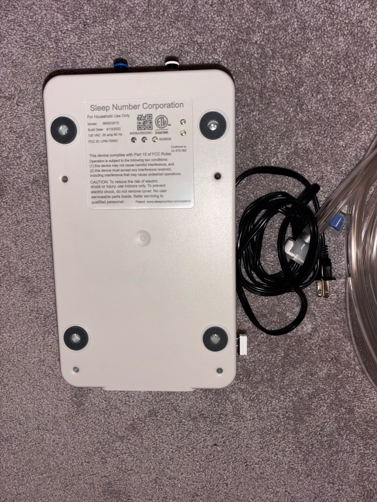 Sleep Number Smart 360 Air Bed Dual Pump 360SIQ01D & Hoses King Queen