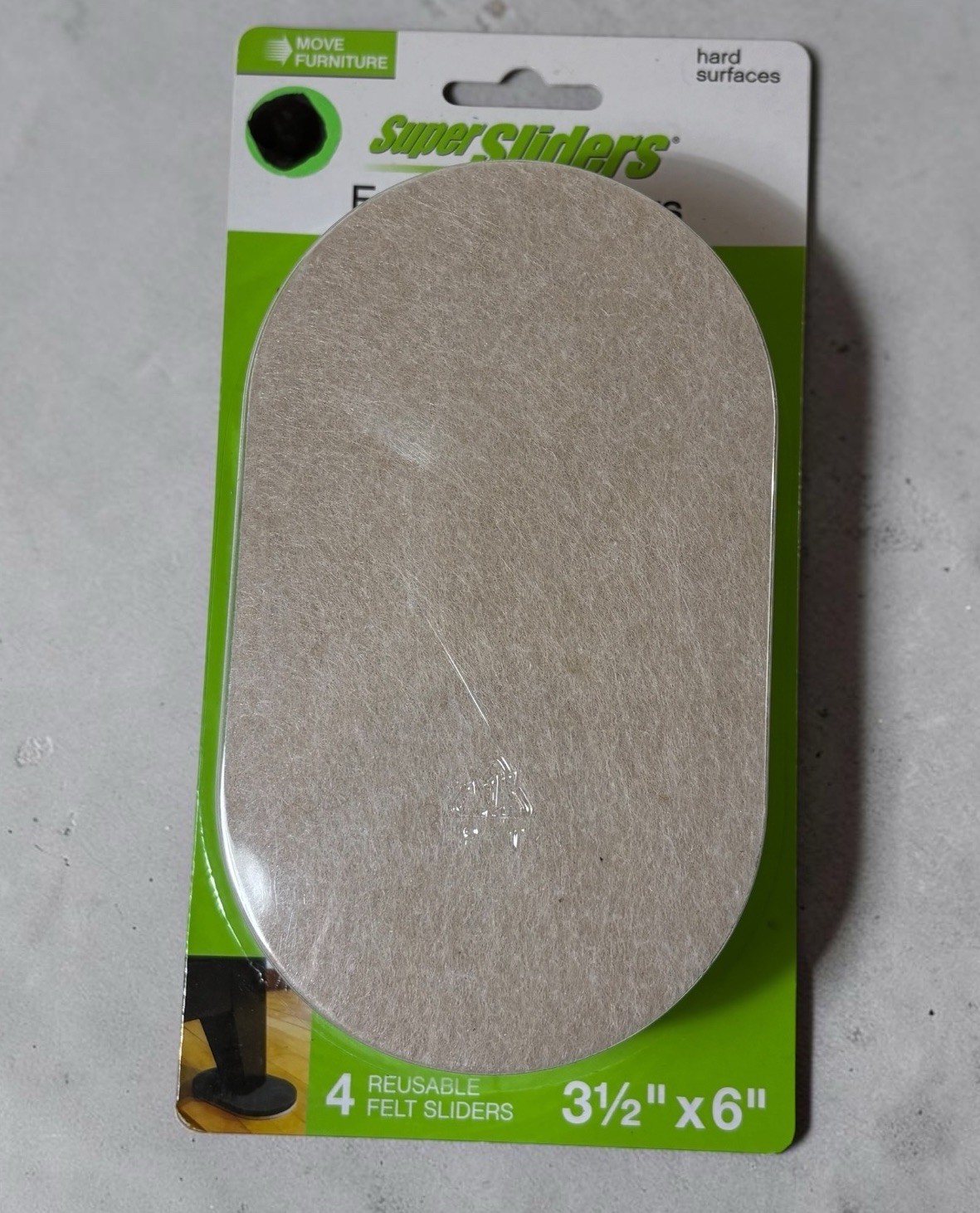Shepherd Hardware SuperSliders 4 Reusable Felt Furniture Sliders 3.5×6 4705125W