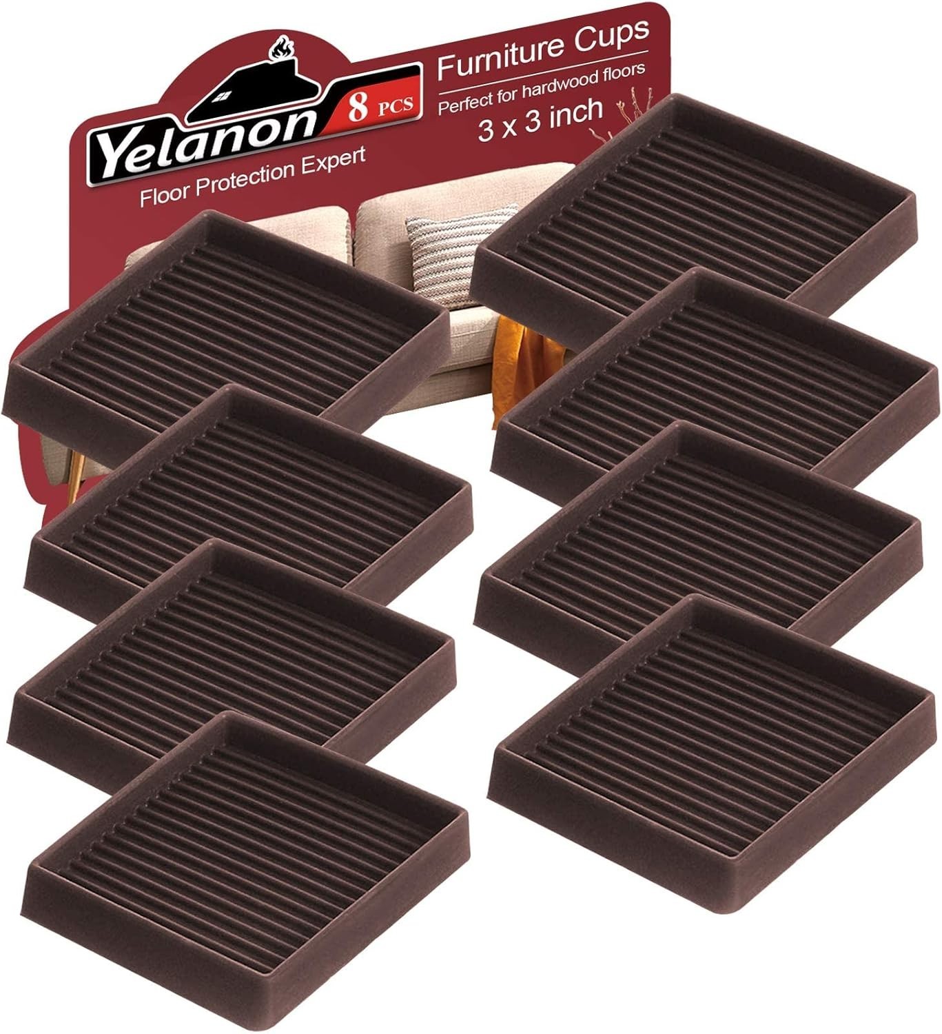 Reusable 3” Furniture Coasters – Non-Slip Rubber Pads for Scratch-Free Floors