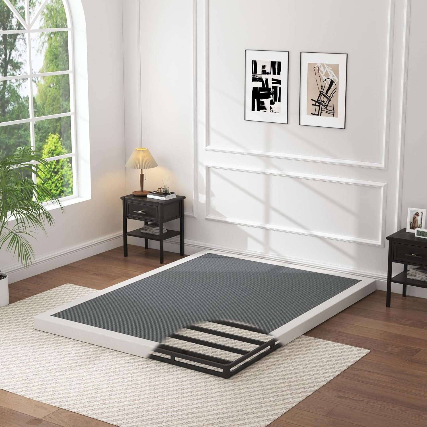 OSASET Low Profile Box Spring King – 3 Inch Box Spring King Heavy Duty Bed Found