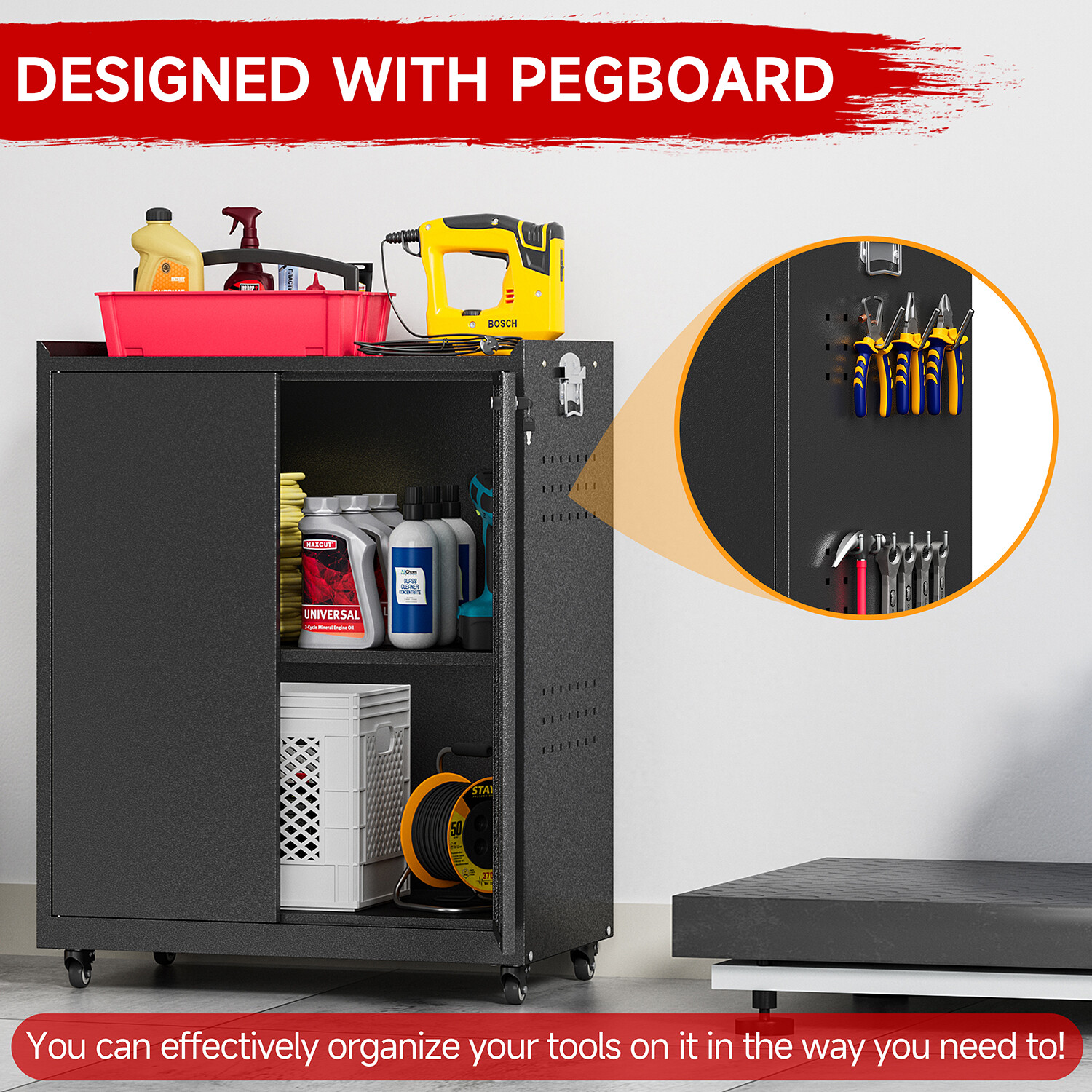 8 Pcs Garage Storage Cabinet System Garage Workshop Set Rolling Tool Cabinet New