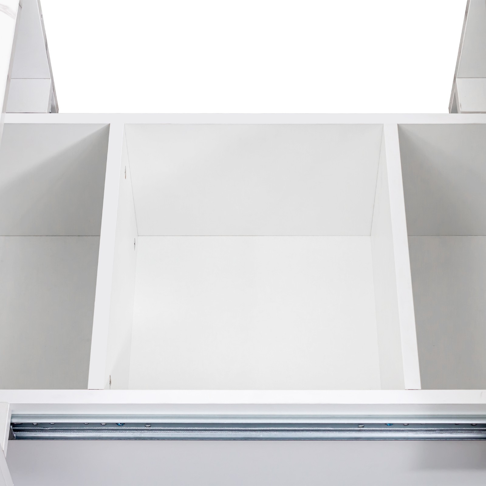 Extendable Coffee Table with Sliding Top & Hidden Storage, White