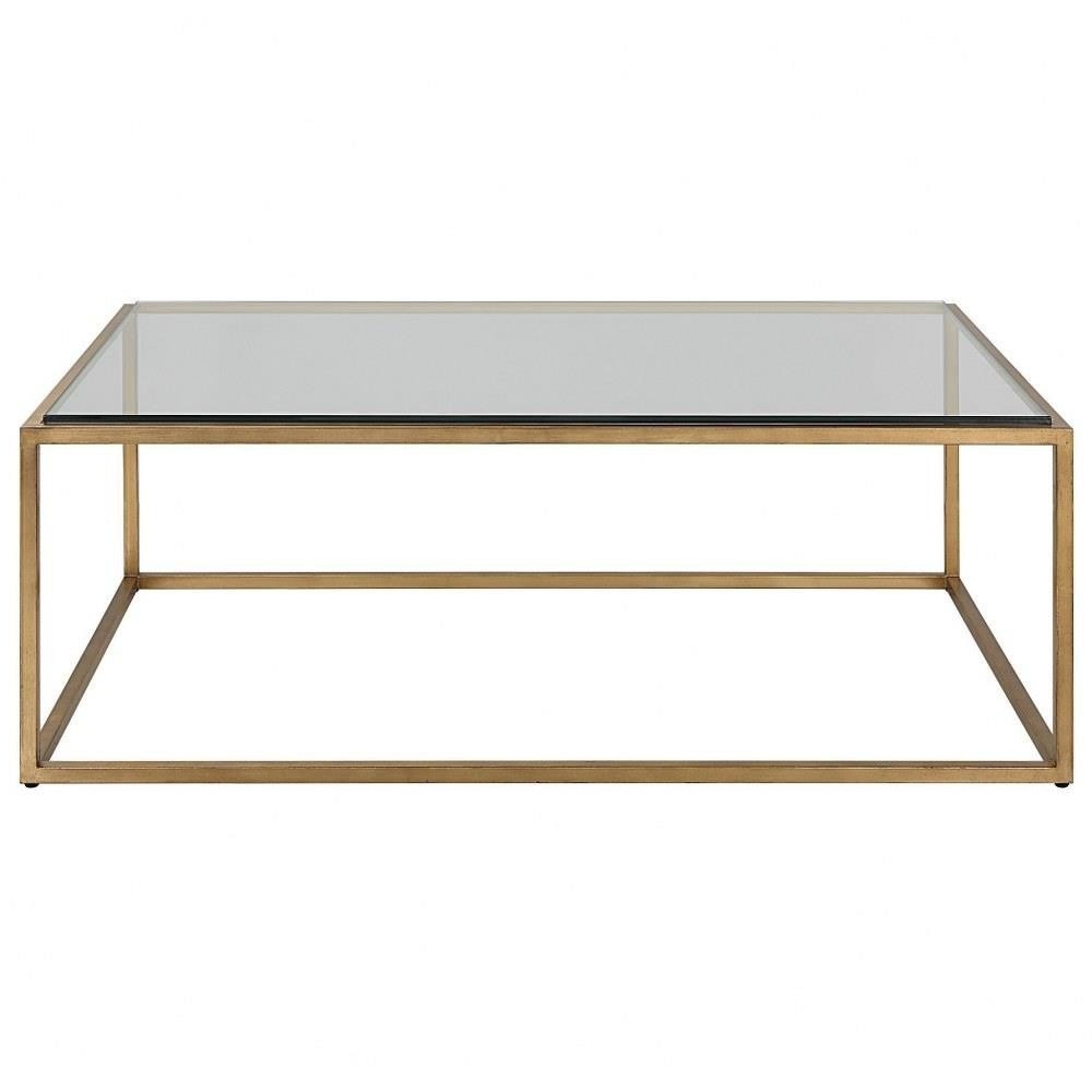 Coffee Table-16.75 Inches Tall and 48 Inches Wide-Gold Leaf Finish – Furniture –