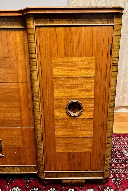 Two Art Deco Cabinets, Chests of Drawers, Exotic Woods, Dynamic Look, Storage
