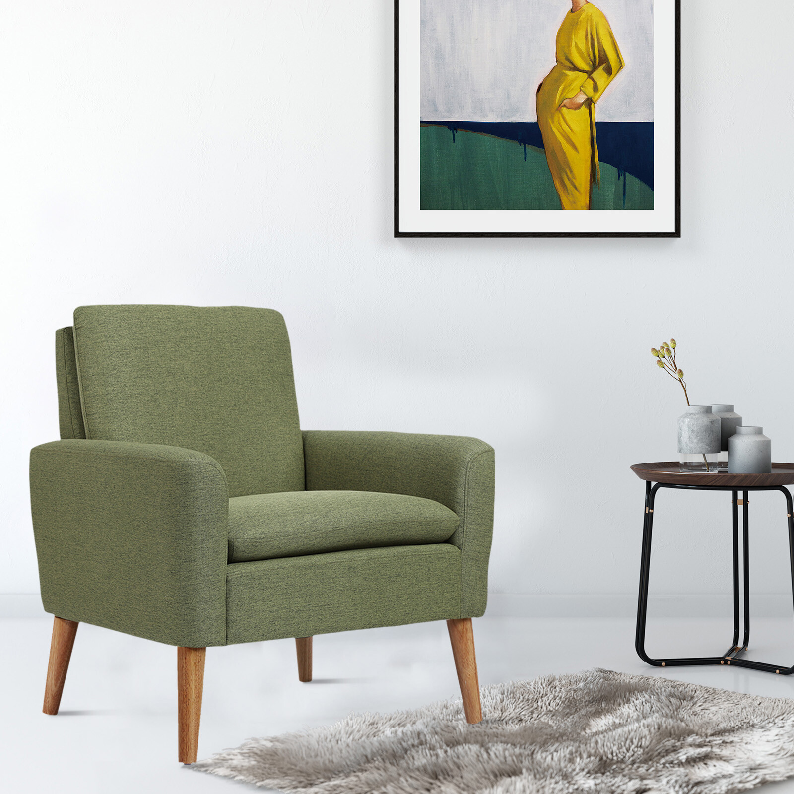 Accent Single Sofa Upholstered Fabric Chairs Arm Chair Furniture Living Room NEW