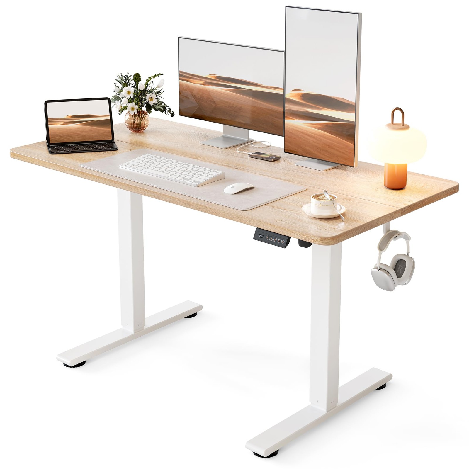 Cubiker Standing Desk, 48×24 Inches Sit Stand Home Office 48×24, Maple