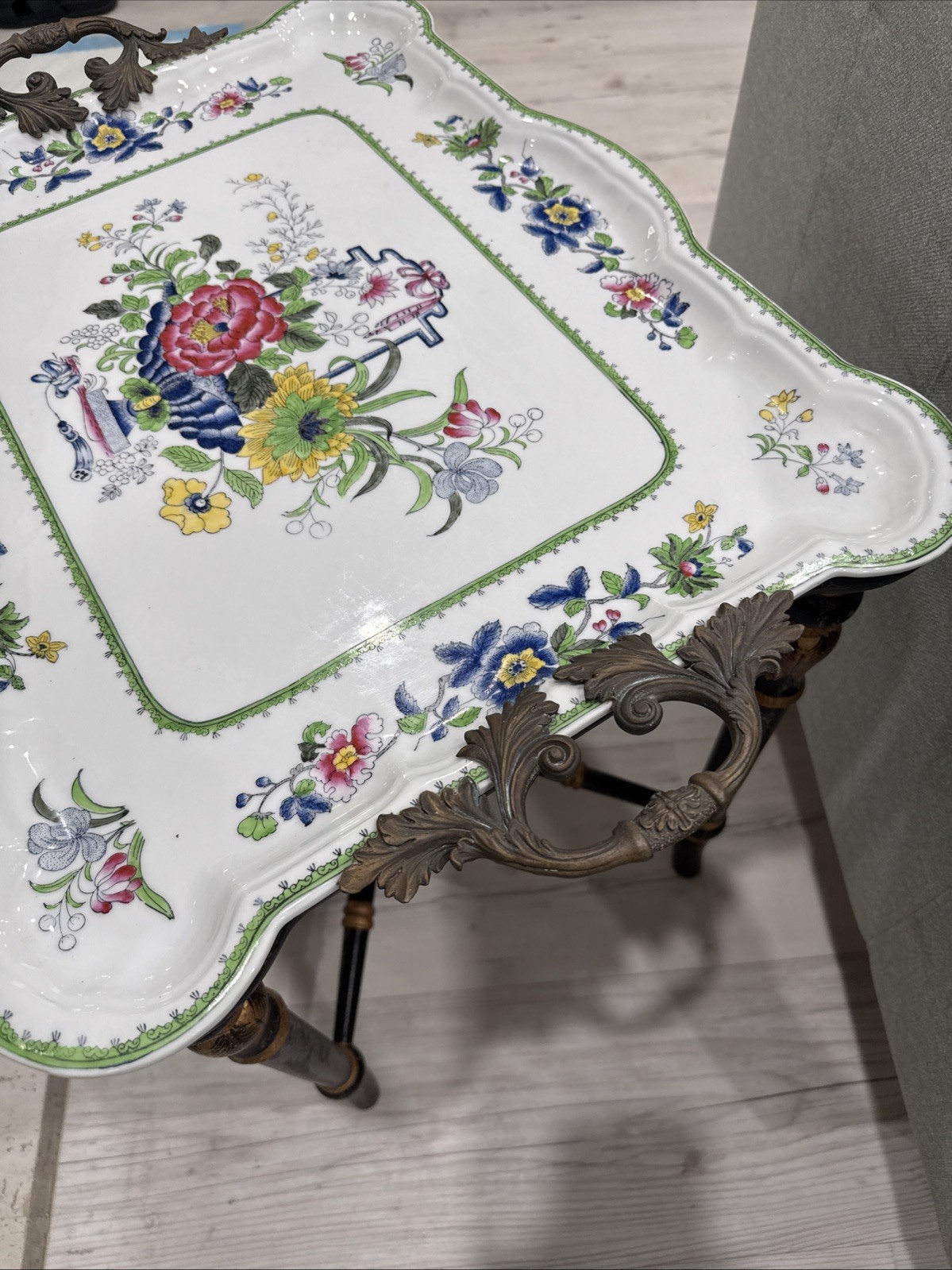 Vintage Chinese HUA RONG TANG ZHI table porcelain Flower Top Colorful