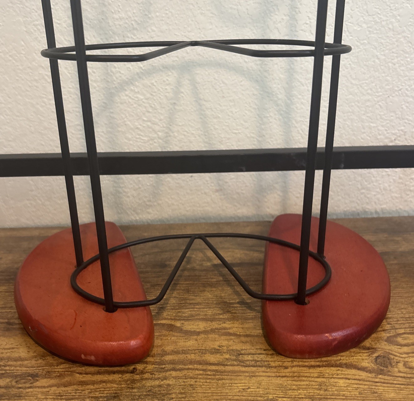 Vintage Retro Black Wire,Wood Base CD Game Storage Tower 51″ Holds 110+