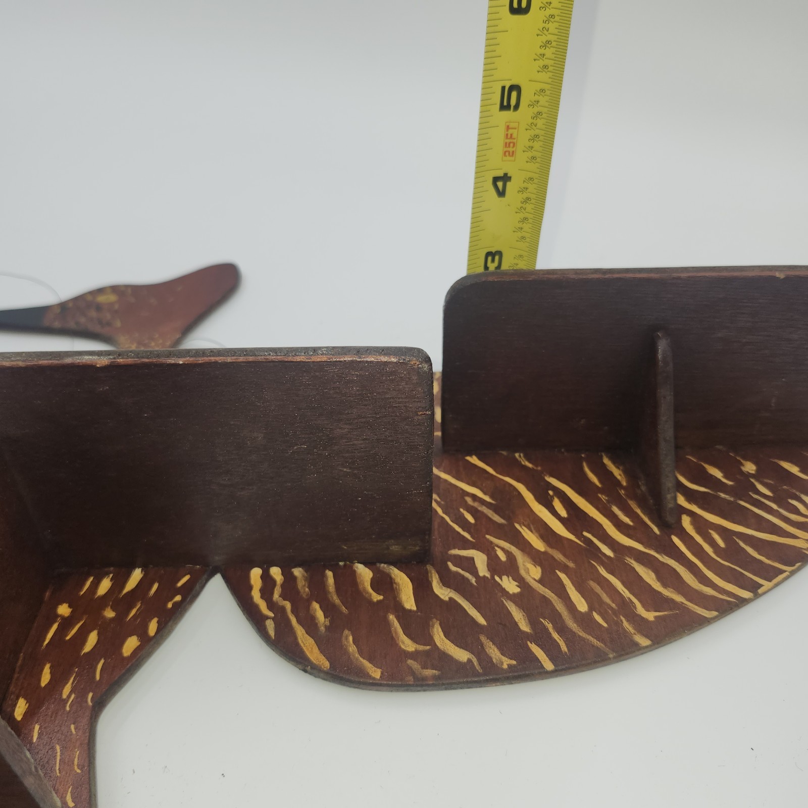 25″ Vintage Shelf bird-shaped wooden wall shelf wood miniatures unique