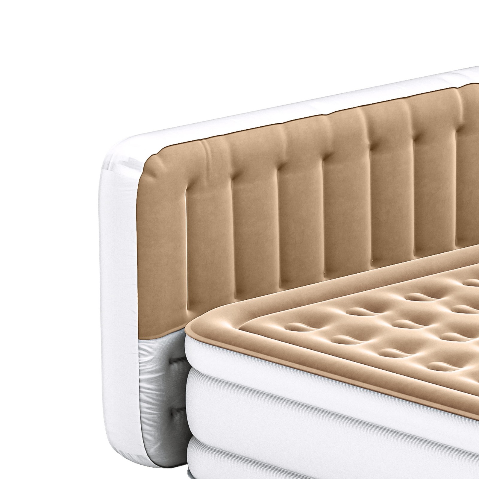 Uforic Queen Air Mattress with Pump Headboard Brown