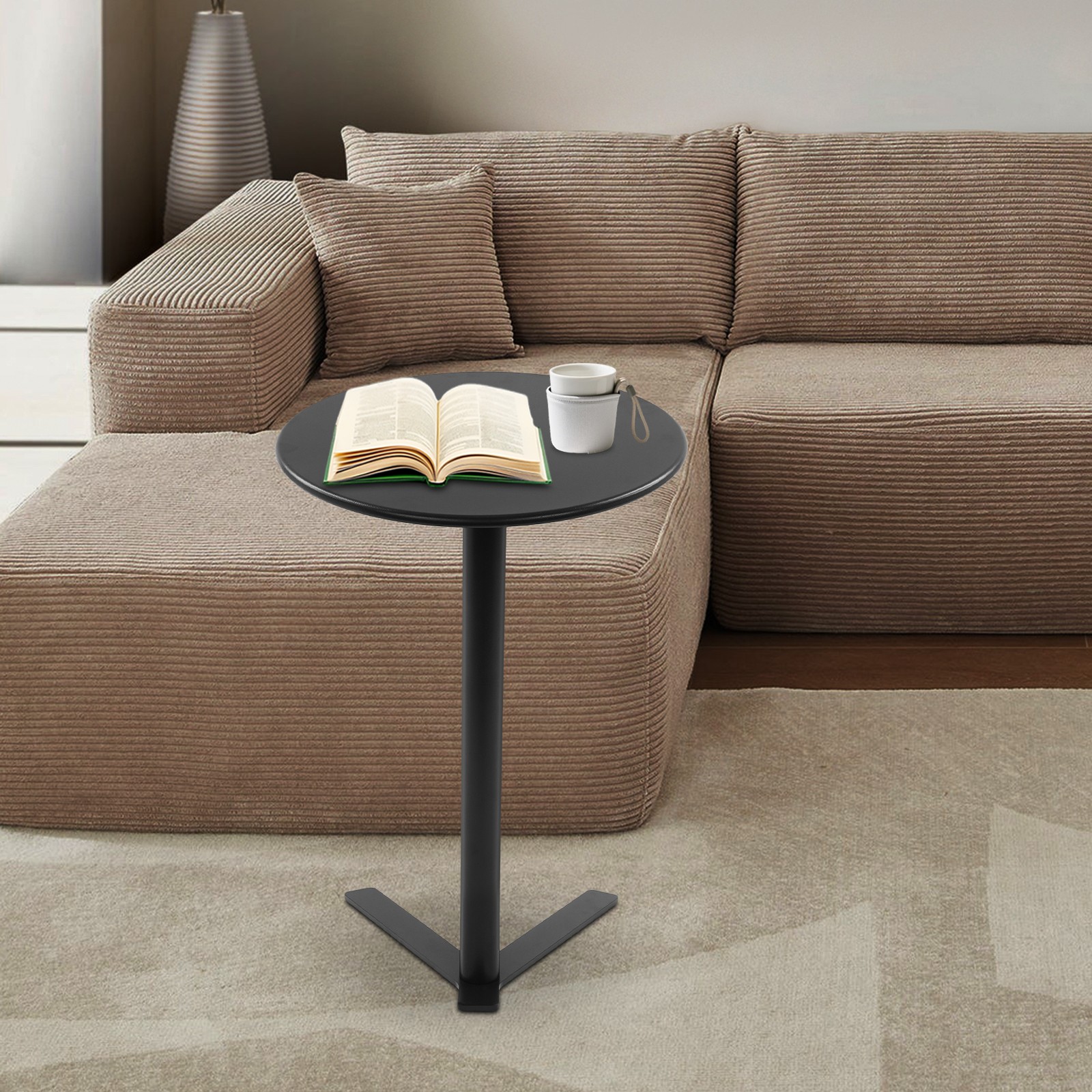 Round Side Table with Y-shaped Base, Side Table, Modern Couch End Table