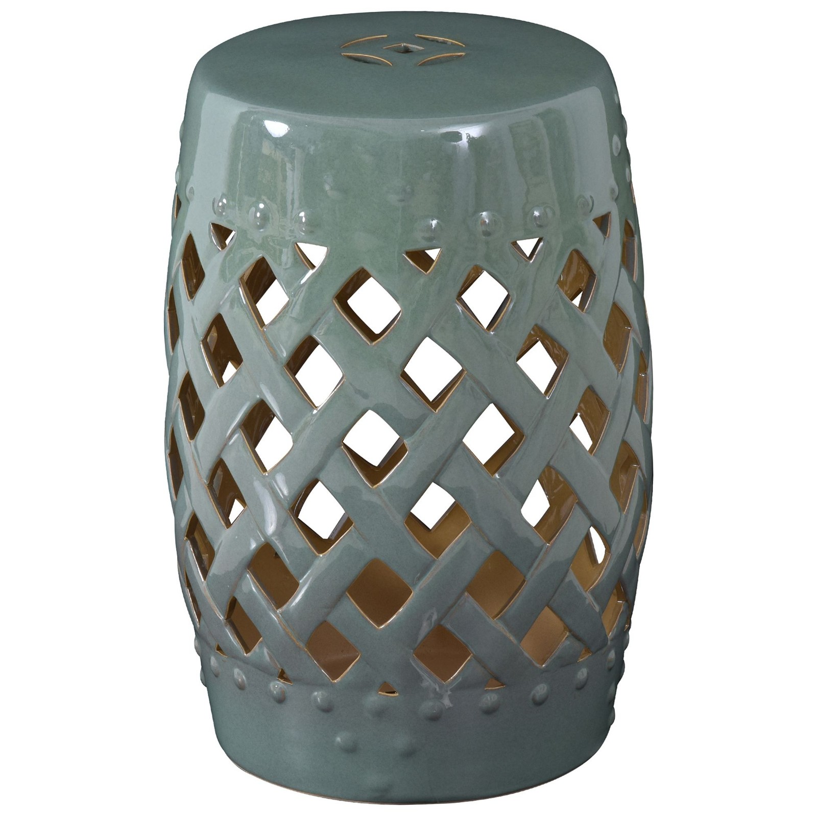 Functional Ceramic Garden Stool 300lb 12.5″ x 18″ in Vibrant Green
