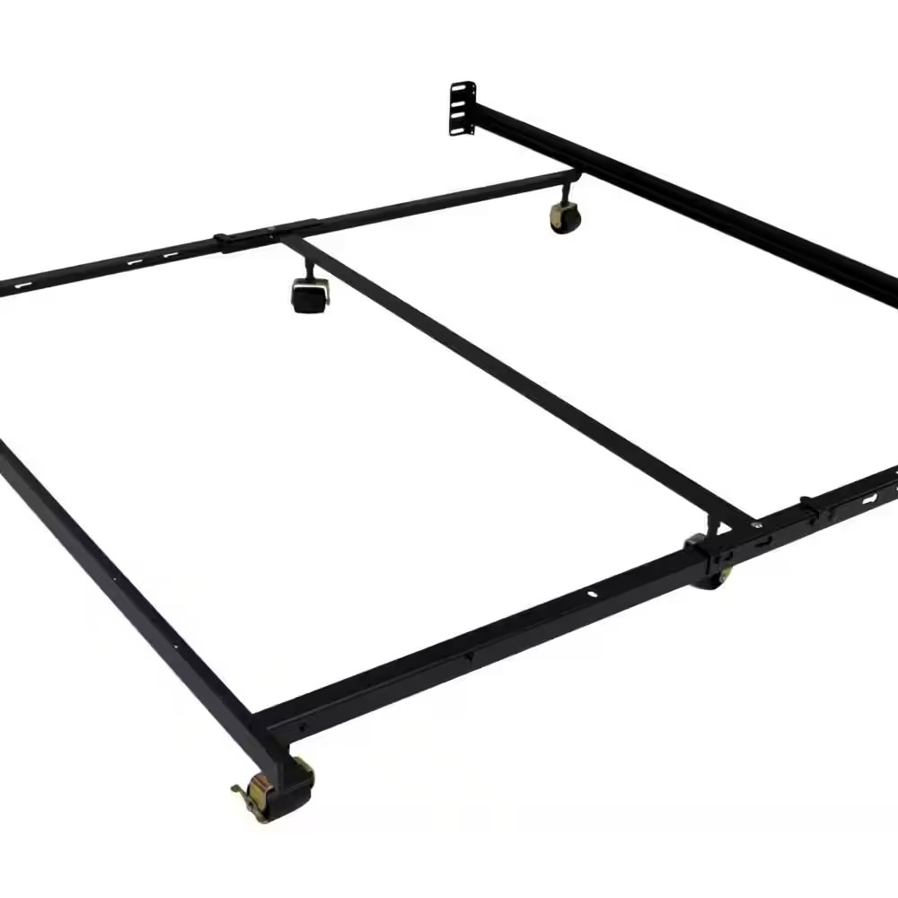 Low Profile Premium Lev-R-Lock Queen Adjustable All Sizes Bed Frame with 6-Legs