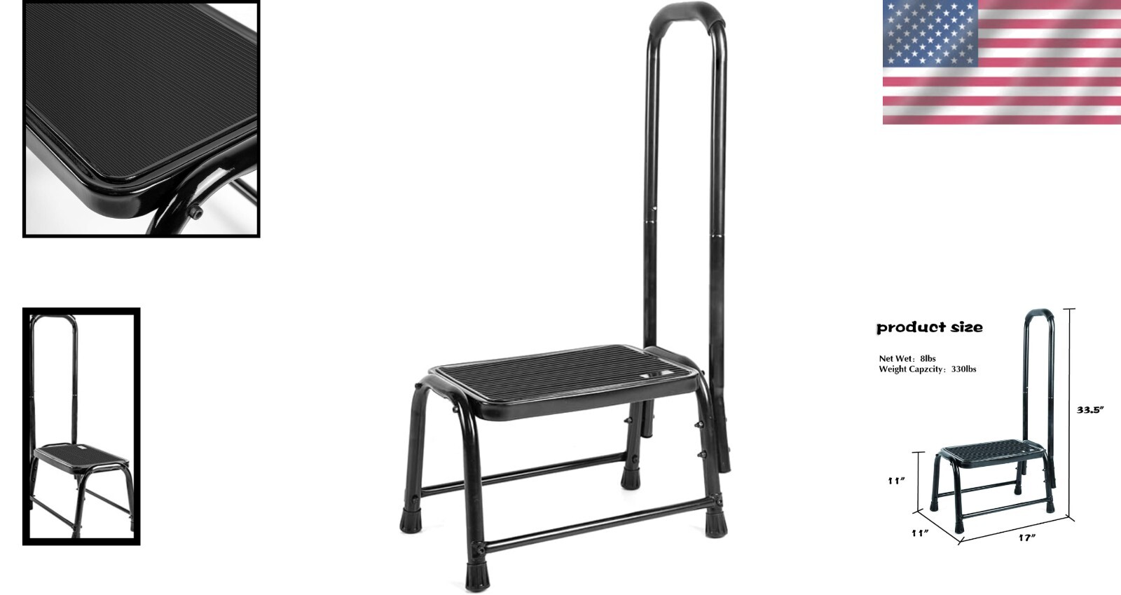 330 lbs Capacity Step Stool with Non-Slip Step – Easy to Clean & Versatile