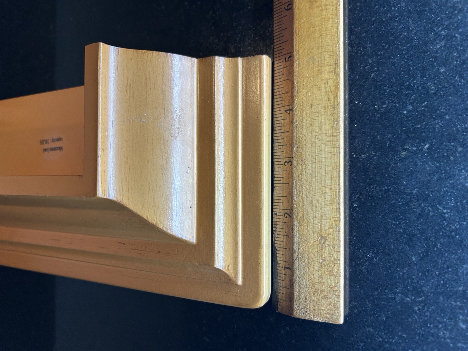 Pine Colored Composite Floating Shelf 12”w x 5”D x 2.5”H W/Plate Groove