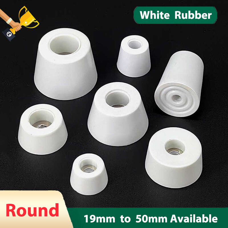 White Shock Absorbing Rubber Feet Furniture Pads with Washer Table Box Leg