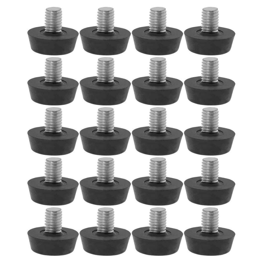 M8 x 10 x 22mm Furniture Glide Leveling Feet for Table Desk Cabinet Leg 20pack