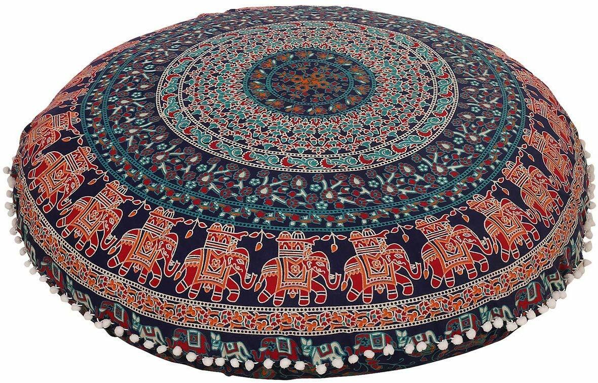 Cushion Couch Seating Large Zipped Throw Hippie Decorative Ottoman Boho Poufs