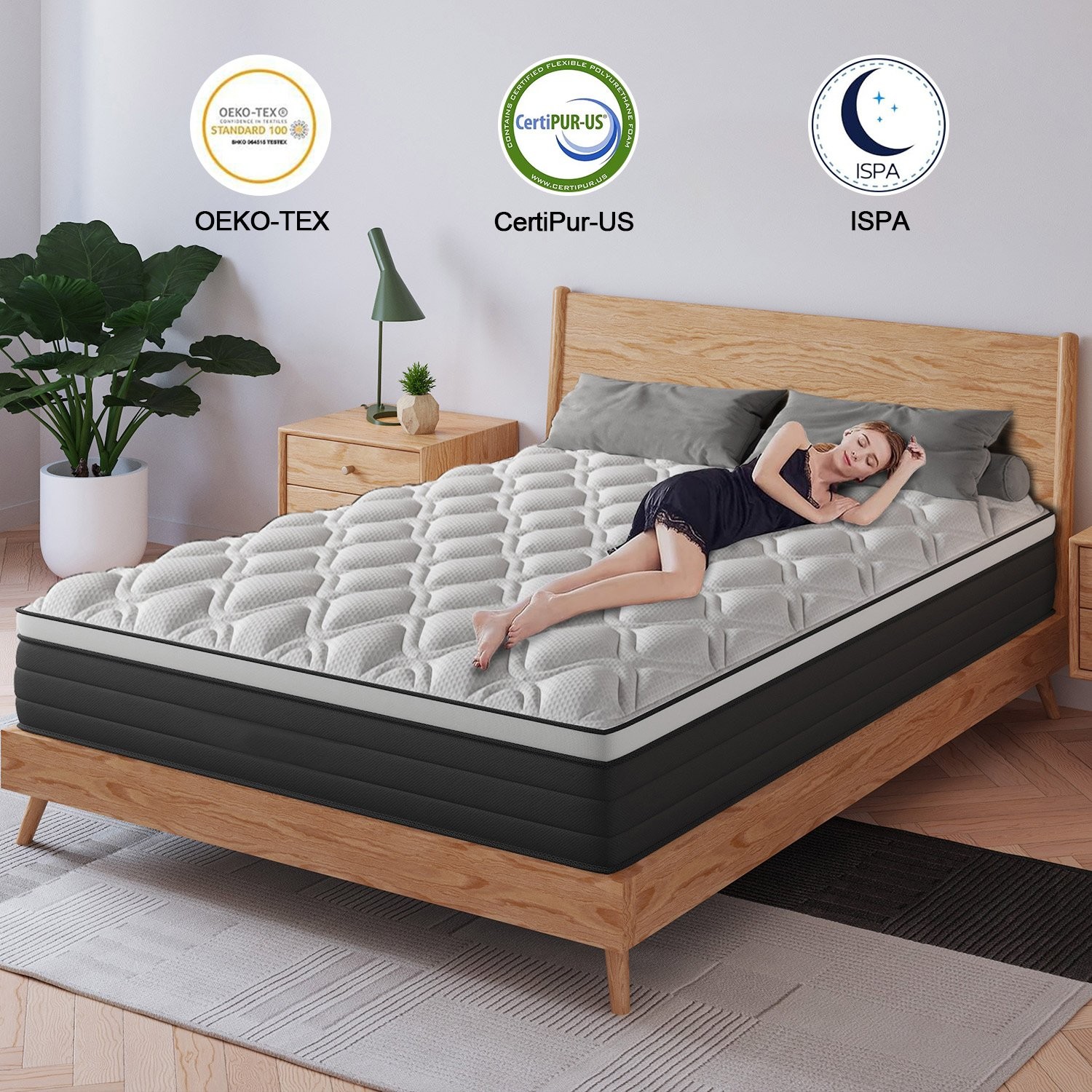 12″ 14″Twin Full Queen King Size Gel Memory Foam Spring Bed Mattress In A Box
