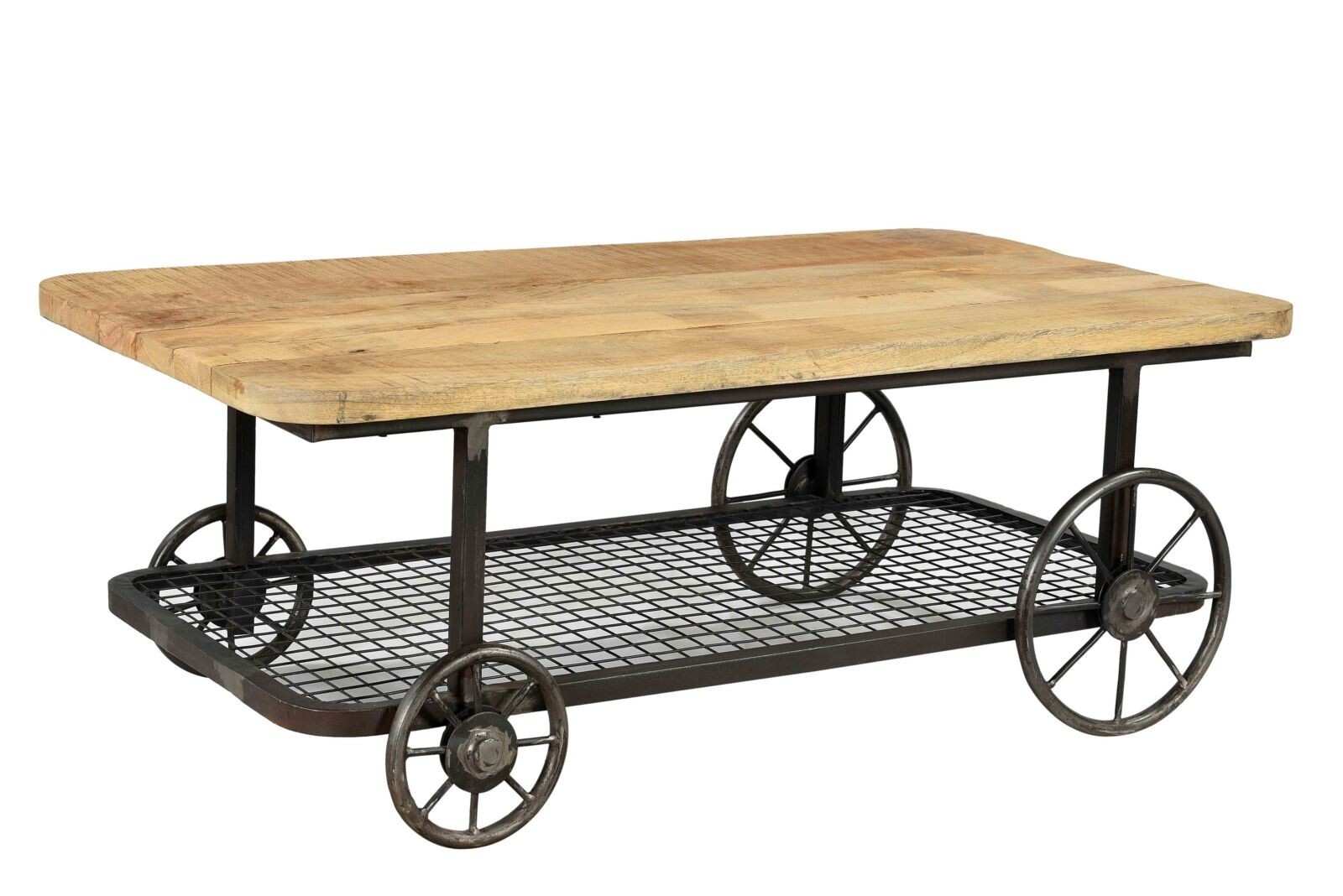 Coffee Table Decorative with Industrial Wheels 120x65x45 cm
