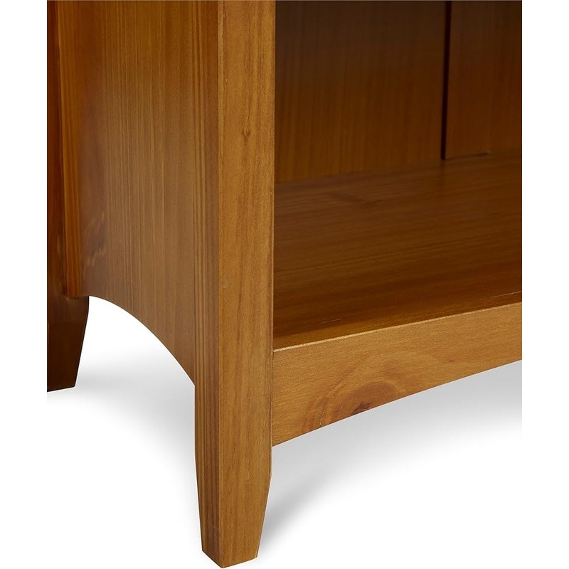 4 Shelf Bookcase Solid Wood Adjustable Shelving Closed Back Display Bookshelf