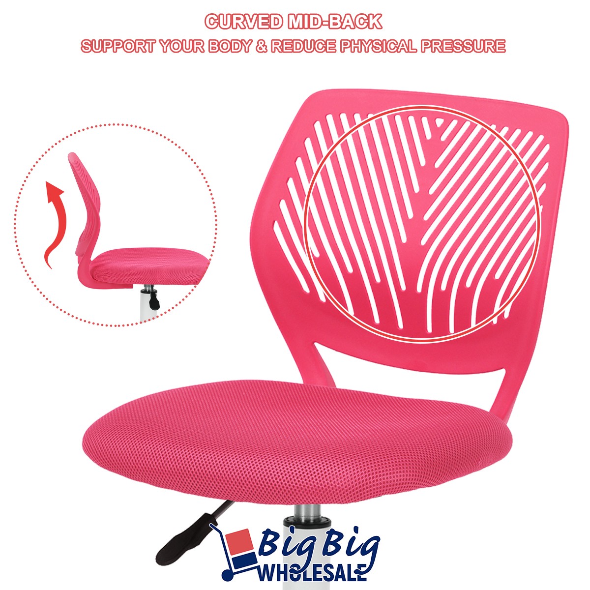 Ergonomic MidBack Mesh Computer Office Task Child Chair Adjustable Height Swivel