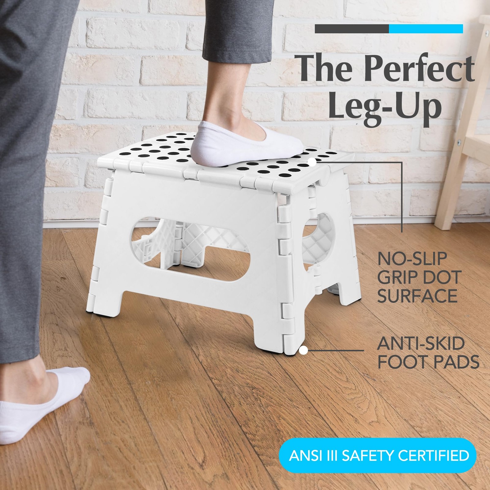 Handy Laundry Folding Lightweight Step Stool Sturdy Enough to Support Adults