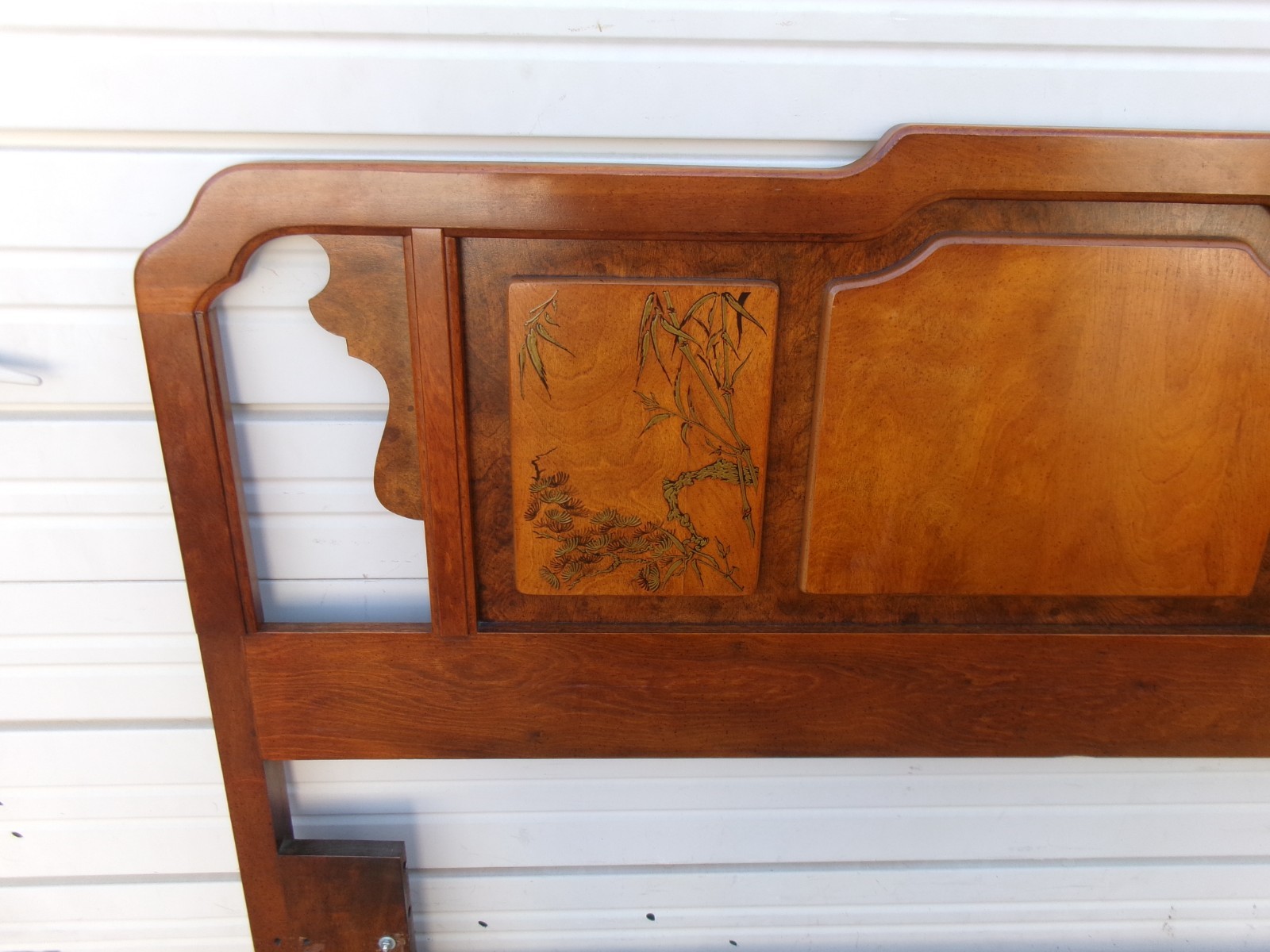 Asian Queen size Headboard Bassett Pagoda Chinoiserie Mandarin Emperor Japanese