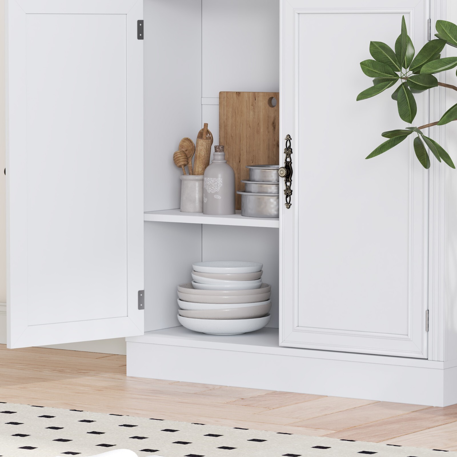 Bookshelves Bookcases with Doors Floor Standing 6 Tier Display Storage Shelf