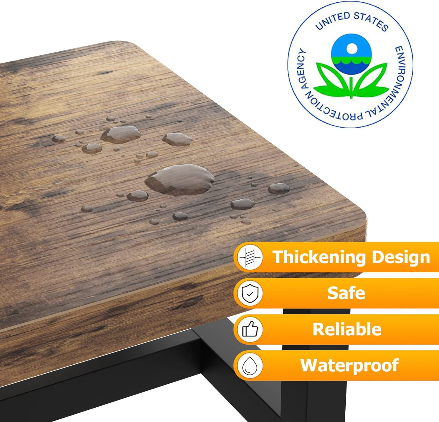 Wooden Step Stool for Adults & Kids Non-Slip Heavy Duty 500LBS Rustic Brown