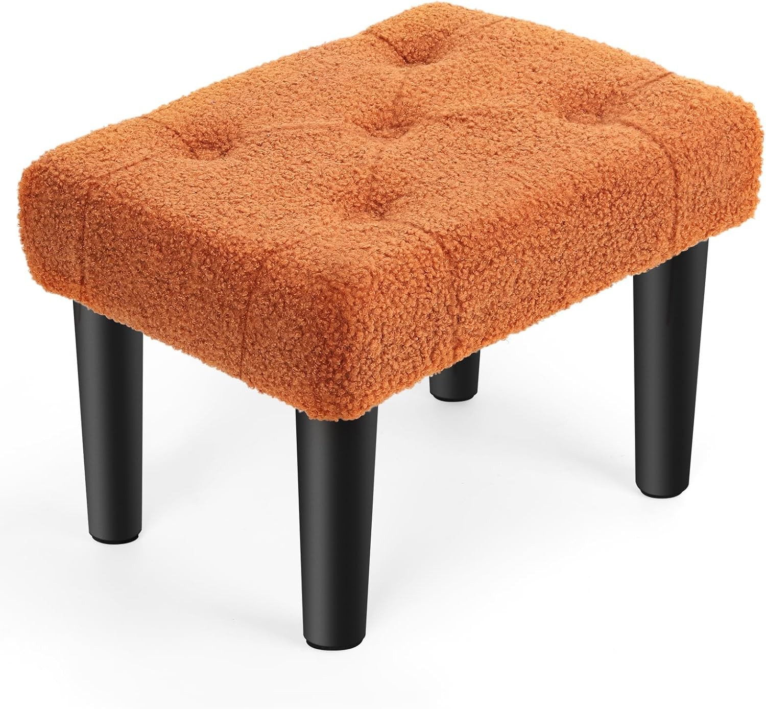 Ottoman Foot Stool Teddy Velvet Sofa Foot Rest Stools for Under Office Desk