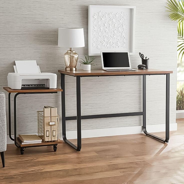 MEMBER’S MARK DAKOTA 2 PIECE WRITING DESK & C-TABLE SET, MEDIUM BROWN *NEW