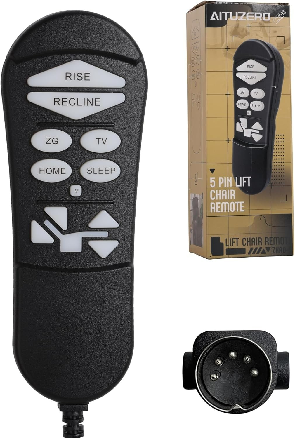 ZKAD-5 5 Pin Lift Chair Remote Control Fit for Golden & Ultra Comfort ZKAD-2,3,4