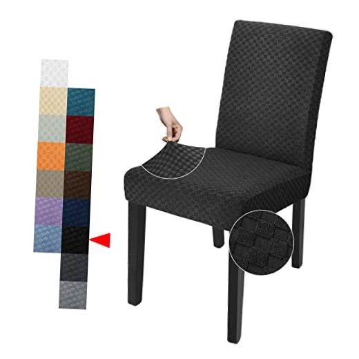 2 Packs Latest Checkered Dining Chair Slipcover 2 Packs – Dining Chair Black