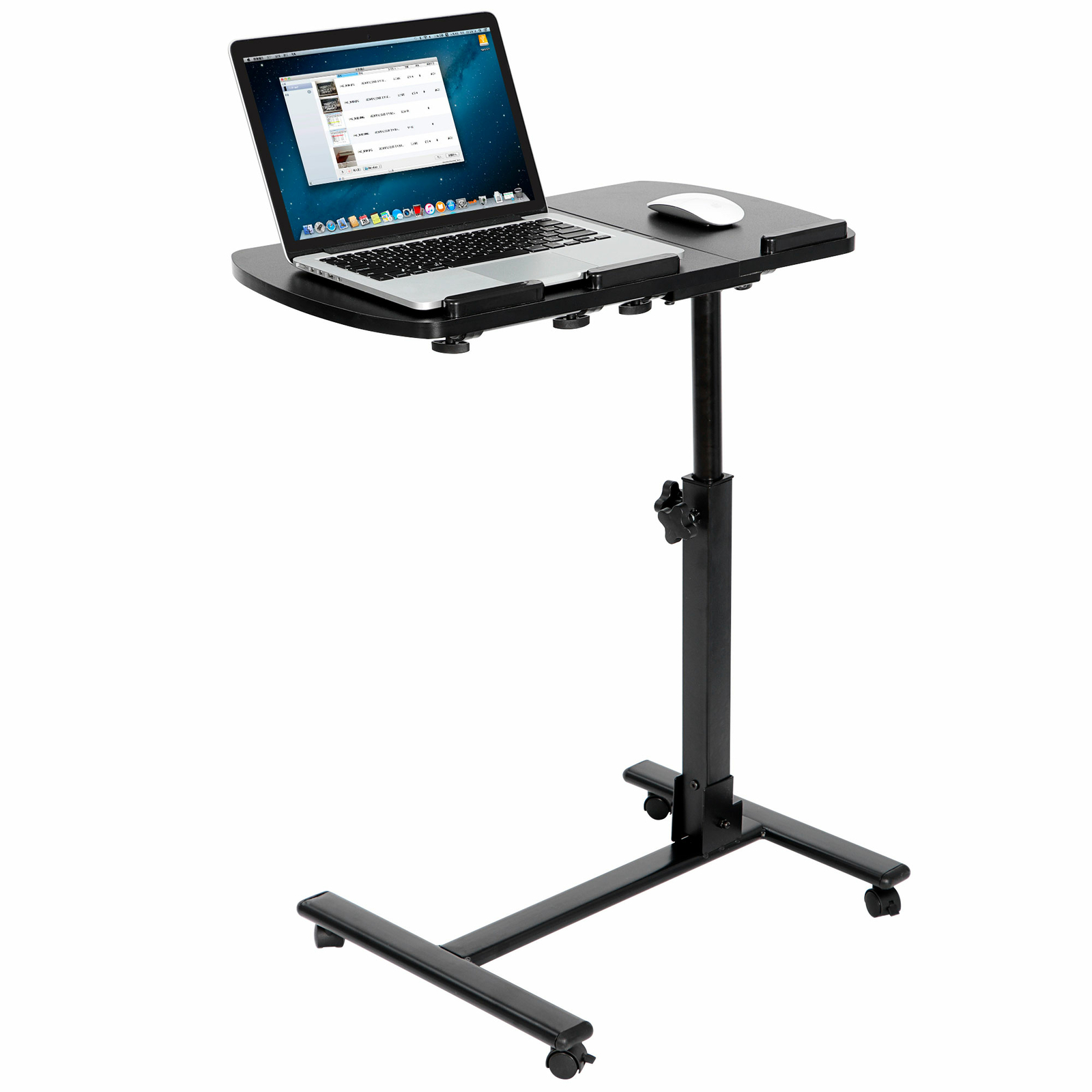 Adjustable Laptop Notebook Rolling Table Desk Stand Overbed Tiltable Tabletop