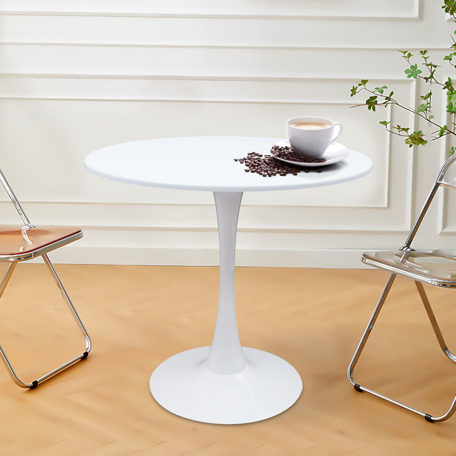 31.5in Round Dining Table White Coffee Table End Side Table Bar Tulip Pedestal！！