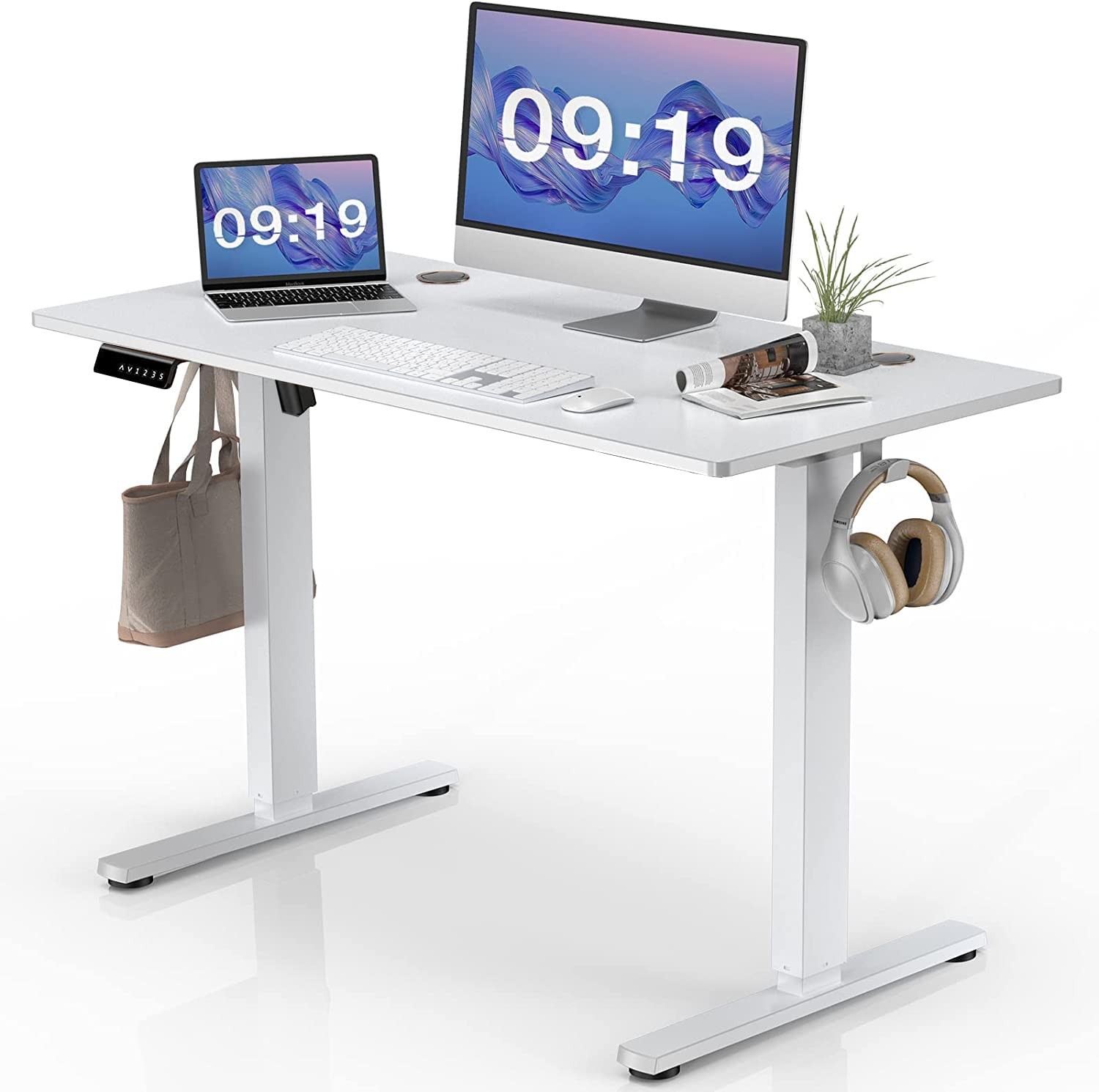 WHITE – SMUG HEIGHT ADJUSTABLE ELECTRIC STANDING DESK 55 X 24 ERGONOMIC