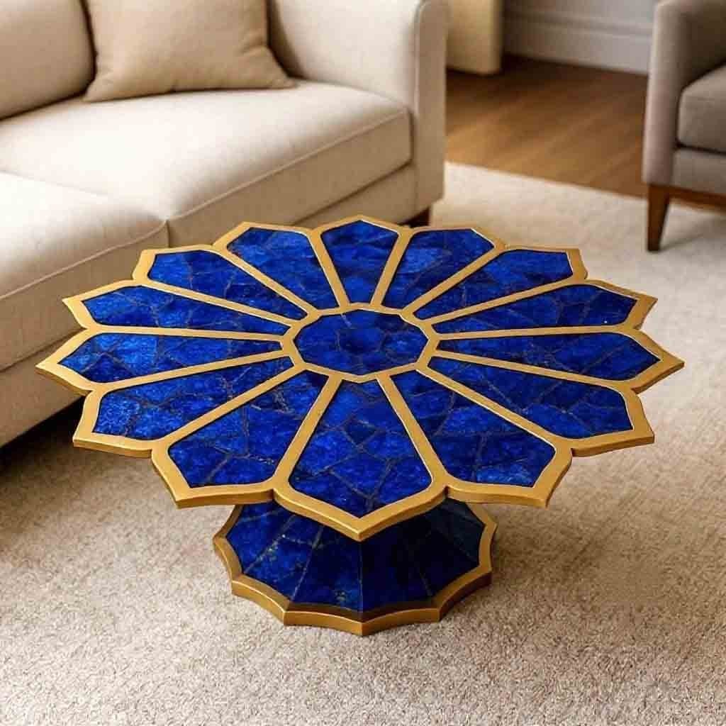 Luxury Lapis Lazuli Stone Tabletop – Semi Precious Overly Stone & Home Decor