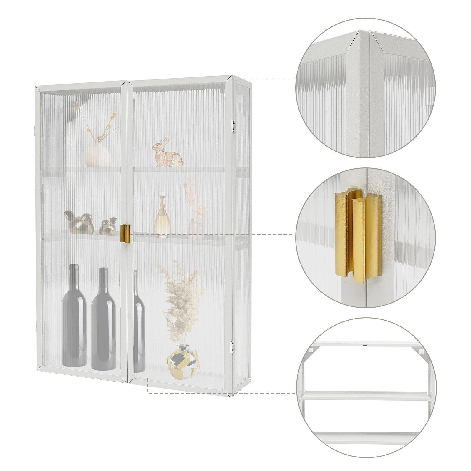 Kitchen & Bathroom Haze Double Door Wall Cabinet With Detachable Shelves