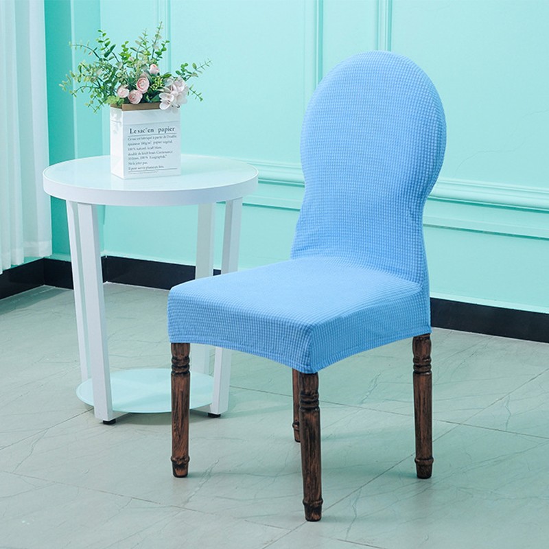 Elastic Round Back Chair Cover Hotel Restaurant Dining Chair Cover Solid Color