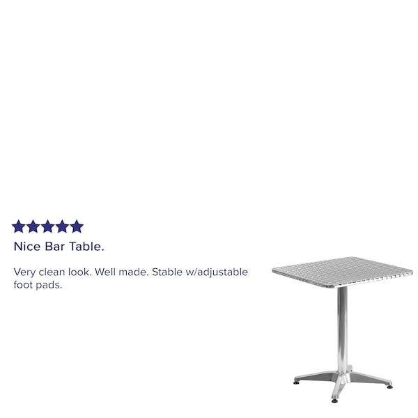 Flash Furniture Tlh-053-1-Gg Square Table, Square, Aluminum, 23.5″, 23.5 W,