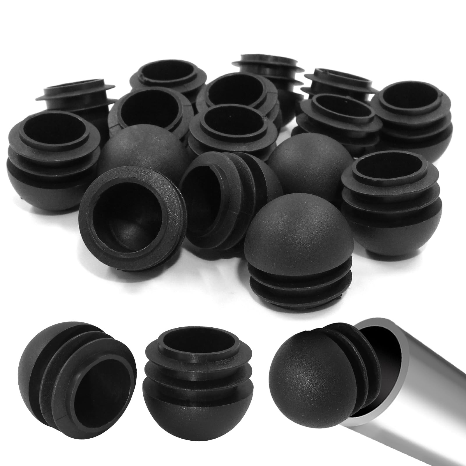 16PCS 1″ Round end caps, Plastic Chair Glides, 25 mm Chair Leg end caps, Tube…