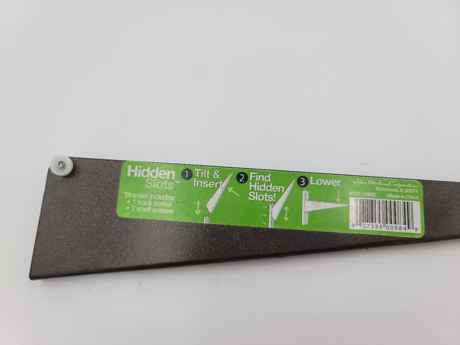 Hidden Slots Shelf Bracket 11.5 inch – Brown – missing screws