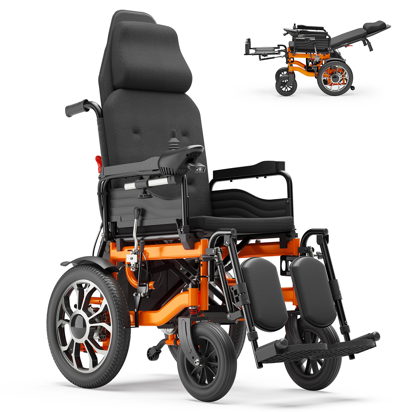 Used Electric Wheelchairs Reclining Foldable Lightweight Mobility Aid Motorized